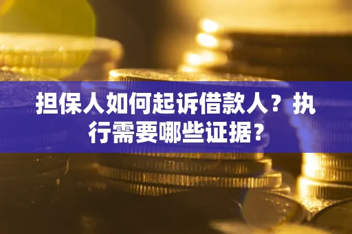 武汉担保人如何起诉借款人？执行需要哪些证据？