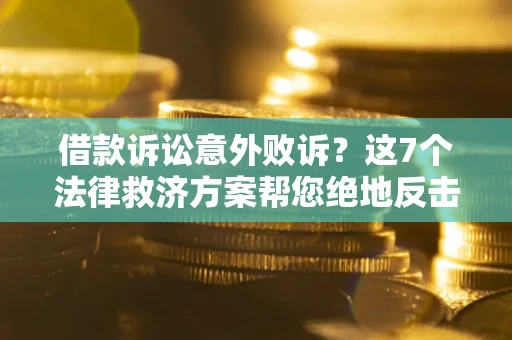 武汉借款诉讼意外败诉？这7个法律救济方案帮您绝地反击！